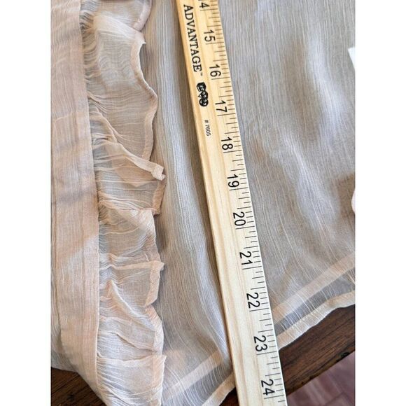 NWT J. Crew Ruffle Button-Up Shirt in Crinkle Chiffon Sz 14 Pale Pink OP $138 - Picture 9 of 12